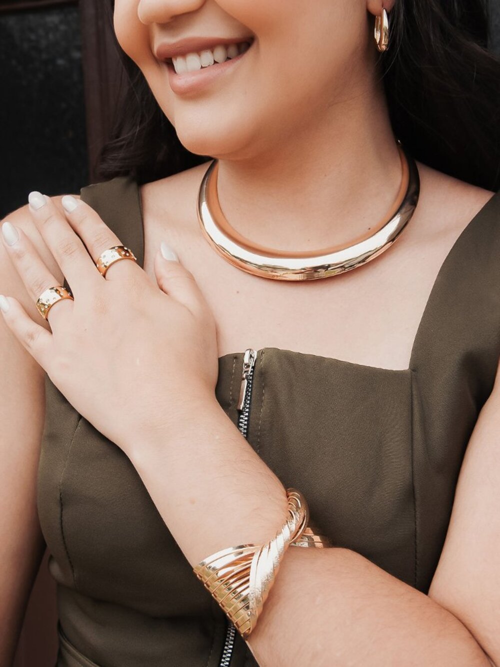 Gold Sculptural Cuff Bracelet | Modern Statement Jewelry